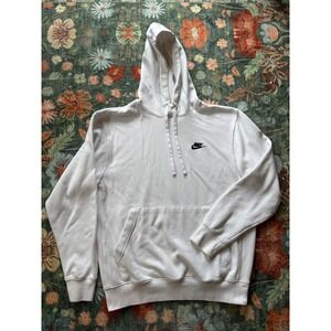 Nike Sportswear Club Fleece Pullover Hoodie White BV2654-100 Mens Small